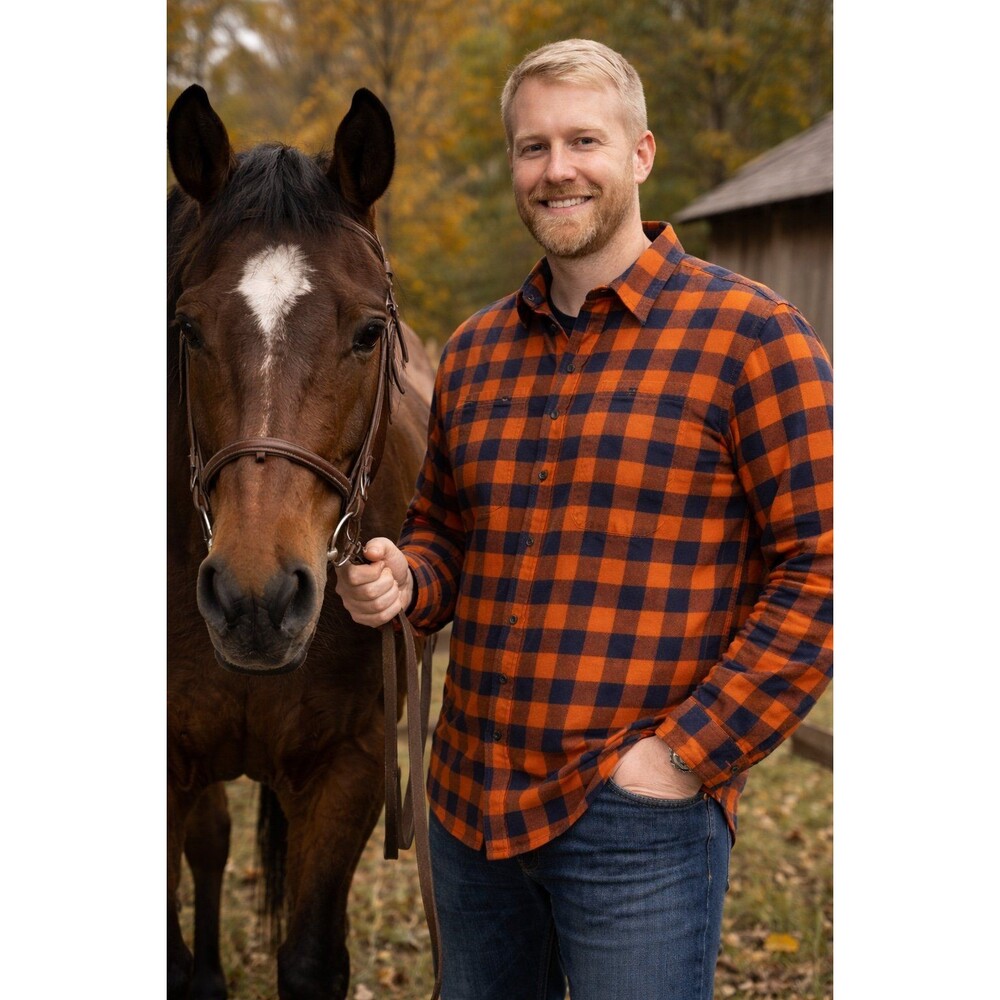 Lands End Flannel Shirt 2XLT Tall Plaid Stretch Cotton Lumberjack Workwear